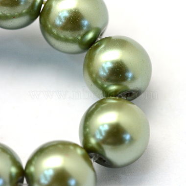 Backen gemalt pearlized Glasperlen runden Perle Stränge(X-HY-Q003-4mm-49)-3
