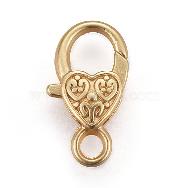 Real 14K Gold Plated Heart Alloy Lobster Claw Clasps