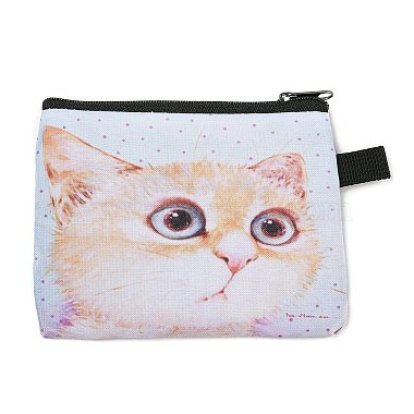 Cute Cat Polyester Zipper Wallets(ANIM-PW0002-28M)-2