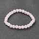 Naturelle quartz rose de perle bracelets extensibles(BJEW-A117-B-11)-2