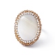 Natural Shell Oval Adjustable Ring with Rhinestone(RJEW-E052-06AB)-2