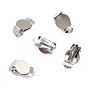316 Stainless Steel Clip-on Earring Fibdings, Earring Settings, Flat Round, Stainless Steel Color, Tray: 10mm, 15.5x10x7mm, Hole: 3mm