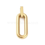 304 Stainless Steel Pendants, Ion Plating(IP), Oval Charms, Golden, 23.5x9.5x2.5mm, Hole: 3x8mm(STAS-Z126-06G)