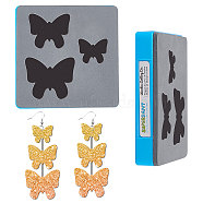 SUPERDANT 1Pc Wood Cutting Dies, with Steel, for DIY Scrapbooking/Photo Album, Decorative Embossing DIY Paper Card, Butterfly Pattern, 10x10x0.9cm(DIY-SD0001-52-034)