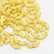Tibetan Style Alloy Beads, Wing, Lead Free & Cadmium Free & Nickel Free, Golden, 19x7.5x3.5mm(X-TIBEB-EA9130Y-G-FF)