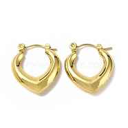 Ion Plating(IP) 304 Stainless Steel Hollow Teardrop Hoop Earrings for Women, Golden, 20x18x4mm, Pin: 0.7mm(STAS-B034-14G)
