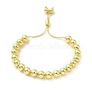 Rack Plating Brass Round Bead Slider Bracelets for Women, Long-Lasting Plated, Nickel Free & Lead Free, Real 18K Gold Plated, 0.1cm, Inner Diameter: 1-5/8~2-7/8 inch(4.2~7.2cm)(BJEW-M232-01G-C)