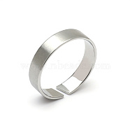 Stainless Steel Open Cuff Ring, Plain Band Ring, Silver, US Size 9(18.9mm)(GK9650-1)