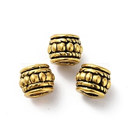 Tibetan Style Alloy Beads, Cadmium Free & Lead Free, Column, Antique Golden, 8x6.5mm, Hole: 4mm(FIND-Q094-37AG)