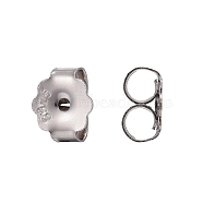 Anti-Tarnish Rhodium Plated 925 Sterling Silver Ear Nuts, with 925 Stamp, Platinum, 5x6x3mm, Hole: 0.8mm(STER-K167-039P)