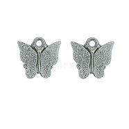 Vintage Alloy Acrylic Charm, for DIY Hoop Earing Accessories, Butterfly Shape, Platinum, Gainsboro, 14x12mm(PALLOY-TAC0021-01M)