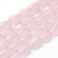 Natural Rose Quartz Beads Strands, Oval, 16x12x6mm, Hole: 1mm, about 25pcs/strand, 15.1 inch(38.5cm)(G-G731-14-16x12mm)