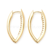 Clear Cubic Zirconia Teardrop Hinged Hoop Earrings for Women, Real 18K Gold Plated Brass Jewelry, Cadmium Free & Nickel Free & Lead Free, 29.5x15.5x3mm, Pin: 0.8mm(EJEW-P196-30G)