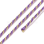 Polycotton Filigree Cord, Braided Rope, with Plastic Reel, for Wall Hanging, Crafts, Gift Wrapping, Dark Orchid, 1.2mm, about 27.34 Yards(25m)/Roll(OCOR-E027-02B-02)