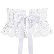 Polyester Bowknot Wide Elastic Corset Belts, Lace-up Waist Belt for Women Girl, White, 26-3/8 inch(67cm)(AJEW-WH0248-31A)