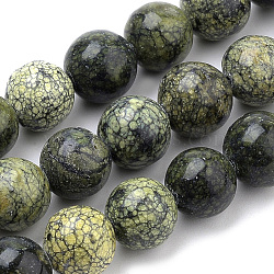 Natural Serpentine/Green Lace Stone Beads Strands, Round, 8mm, Hole: 1mm, about 46~49pcs/strand, 14.5~15.3 inch(X-G-S259-15-8mm)
