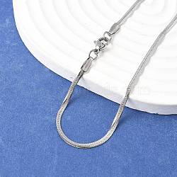 Non-Tarnish 304 Stainless Steel Snake Chain Necklaces, with Lobster Claw Clasps, Stainless Steel Color, 2.2mm, 17.7 inch(45cm)(NJEW-F195-02A-P)