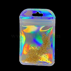 Rectangle Laser Plastic Zip Lock Gift Bags, Self Sealing Reclosable Package Pouches for Pen Keychain Watch Storage, Colorful, 11x7cm(PW-WG86554-10)