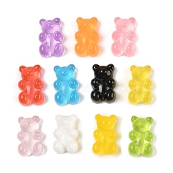 Transparent Resin Cabochons, Bear, Mixed Color, 18.5x11.5x6.5mm(CRES-D283-05)