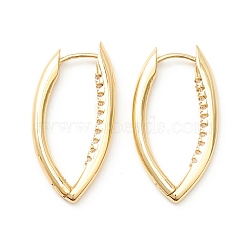 Clear Cubic Zirconia Teardrop Hinged Hoop Earrings for Women, Real 18K Gold Plated Brass Jewelry, Cadmium Free & Nickel Free & Lead Free, 29.5x15.5x3mm, Pin: 0.8mm(EJEW-P196-30G)