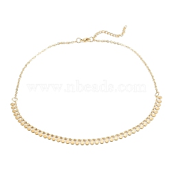 PVD Vacuum Plating 304 Stainless Steel Flat Round Pendant Necklaces, with Lobster Claw Clasps, Golden, 15.67 inch(39.8cm)(X-NJEW-M187-02G)