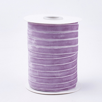 Single Face Velvet Ribbon, Medium Orchid, 3/8 inch(9.5~10mm), about 50yards/roll(45.72m/roll)