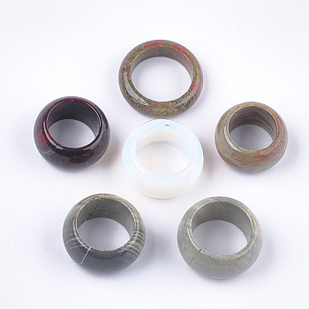 Natural & Synthetic Gemstone Rings, Wide Band Rings, Size 7~12, 17~22mm