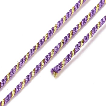 Polycotton Filigree Cord, Braided Rope, with Plastic Reel, for Wall Hanging, Crafts, Gift Wrapping, Dark Orchid, 1.2mm, about 27.34 Yards(25m)/Roll