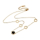 Ion Plating(IP) 304 Stainless Steel & Plastic Flower Pendant Necklaces for Women(NJEW-P320-02G-03)-4