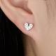 Cubic Zirconia Heart Stud Earrings for Women(EJEW-F317-17P)-3