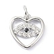 Brass Micro Pave Clear Cubic Zirconia Charms(ZIRC-C022-01P)-1