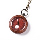 Ebony Wood Pocket Watch with Brass Curb Chain and Clips(WACH-D017-A10-02AB)-2