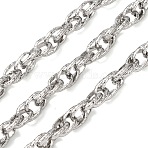 304 Stainless Steel Rope Chains, Unwelded, with Spool, Stainless Steel Color, 10x7x2mm(CHS-A021-07A-P)