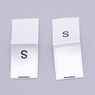 Kid's Size Label, Woven Crafting Craft Cotton Labels, for Clothing Sewing, S, White, 35x13x0.1mm, about 200pcs/bag(DIY-WH0183-76S-02)