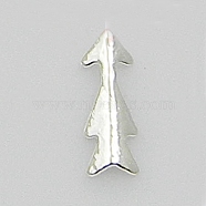 Alloy Cabochons, Nail Art Decoration Accessories for Women, Arrow, Silver, 6x2x0.5mm(MRMJ-WH0063-19S)
