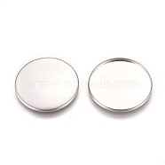 304 Stainless Steel Plain Edge Bezel Cups, Cabochon Settings, Flat Round, Stainless Steel Color, Tray: 30mm, 31.5x2mm(X-STAS-E460-10P-30mm)