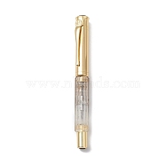 Natural Quartz Crystal Brass Pens, Reiki Energy Fountain Pen, with Pen Case, Office & School Supplies, 142x19x14mm(AJEW-M209-07G)