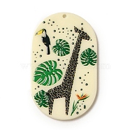 Acrylic Pendants, Giraffe, 50x30.5x2.5mm, Hole: 1.8mm(OACR-E037-06A)