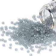 TOHO Round Seed Beads, Japanese Seed Beads, (9F) Transparent Frost Light Gray, 11/0, 2.2mm, Hole: 0.8mm, about 5555pcs/50g(SEED-XTR11-0009F)
