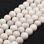 Natural Crazy Agate Bead Strands, Round, White, 8mm, Hole: 1mm, about 44pcs/strand, 14.9 inch~15.1 inch(G-D840-55-8mm)