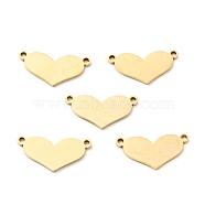 304 Stainless Steel Links Connectors, Heart, Golden, 9.5x19x1mm, Hole: 1.5mm(STAS-C051-04G)