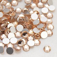 Glass Flat Back Rhinestone, Grade A, Back Plated, Faceted, Half Round, Light Peach, 6.3~6.5mm, about 288pcs/bag(RGLA-C002-SS30-362)