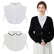 2Pcs 2 Style Detachable Nylon Shirt Collars, Clothes Sewing Applique Edge, DIY Garment Accessories, White, 315~335x345~355x1~4mm, 1pc/style(AJEW-GA0006-18)