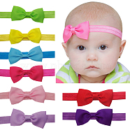 Elastic Baby Headbands for Girls, Hair Accessories, with Grosgrain Bowknot, Mixed Color, 13.4 inch~14.2 inch(340~360mm)(OHAR-Q070-M)