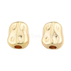 Brass Beads, Nickel Free, Oval, Real 18K Gold Plated, 8x6x4mm, Hole: 2mm(KK-N231-390)