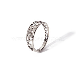 Hollow Design Stainless Steel Ring, Unique Women's Jewelry, Stainless Steel Color, US Size 7(17.3mm)(NC4240-4)