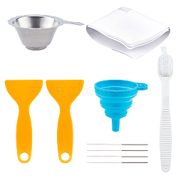 Cleaning Kit, Including Disposable Paper & 304 Stainless Steel & Silicone Funnels, Plastic Brushes & Scraper Tool, Nozzle Cleaning Needles, Mixed Color, Disposable Paper Cone Funnel: 125x155x0.2mm, 10pcs(TOOL-OC0001-51)