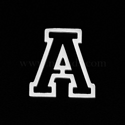 201 Stainless Steel Charms, Laser Cut, Letter, No Hole, Letter.A, 12x11x1mm(STAS-T056-LA716-A)