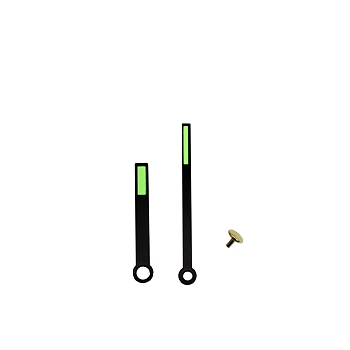 Aluminum Long Shaft Clock  Pointer, Clock Hands for Replacement Clock, Green, 54~75x8x1.5mm, hole: 3.3~5.5mm, pin: 1.8mm, 2Pcs/set