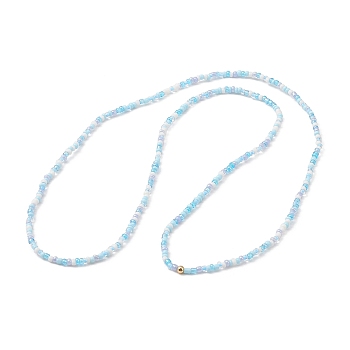 Jewelry Waist Bead, Body Chain, Glass Seed Beaded Belly Chain, Bikini Jewelry for Woman Girl, Light Sky Blue, 770mm